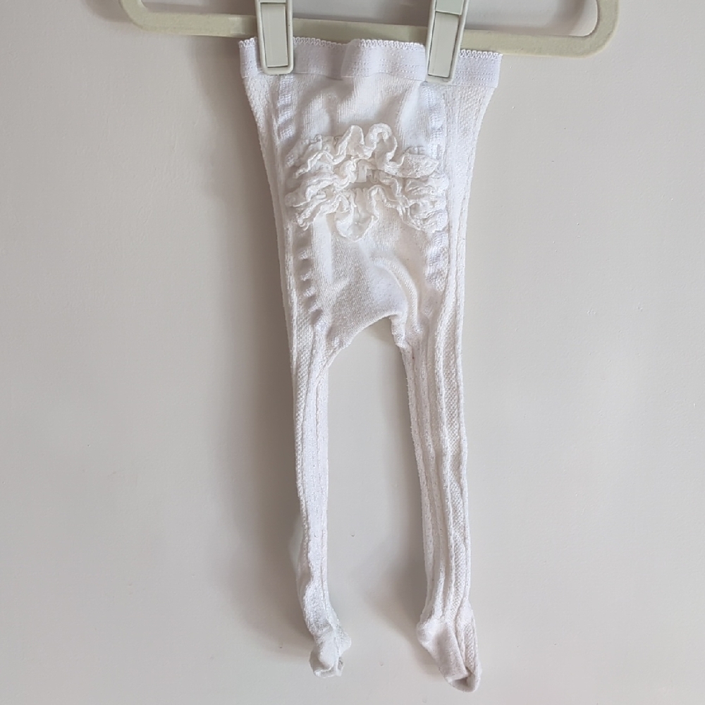 Hanna Andersson Cream Baby Tights with Ruffle 18-24 Months
